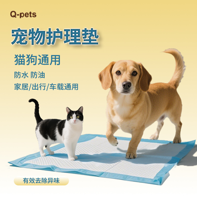 Q-pets 绮派思  宠物垫单 猫狗通用 柔软舒适 防水防油
